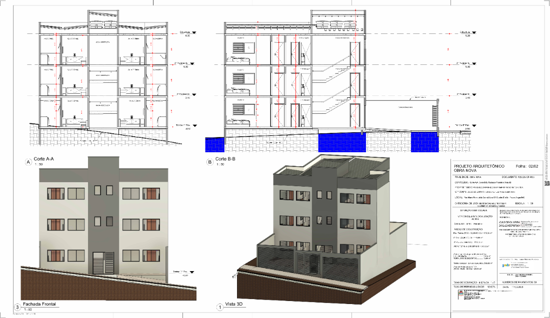 Residencial Polis · Cortes e Fachada
